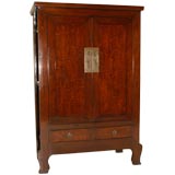 Ju Mu Wood Armoire With Burlwood Doors