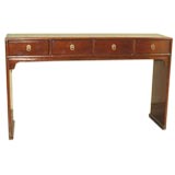 Ju Mu Wood Table With Four Drawers & Paneled Legs
