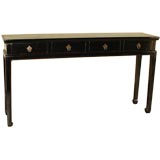 Black Lacquer Table With Four Drawers