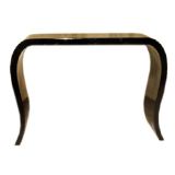 Black Lacquer Table With Curved Legs