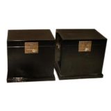 A Pair Of Black Lacquer Trunks