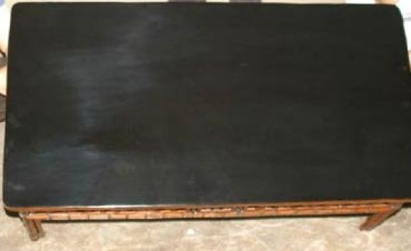 Bamoo Low Table With Black Lacquer Top