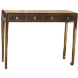 Black Lacquer Table With Four Drawers