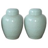 Pair of Porcelain Jars with Covers