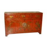 Antique Red Lacquer Sideboard