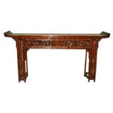 Bamboo Altar Table With Black Lacquer Top