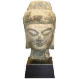 Antique Sui Dynasty Gray Stone Head Of Buddha
