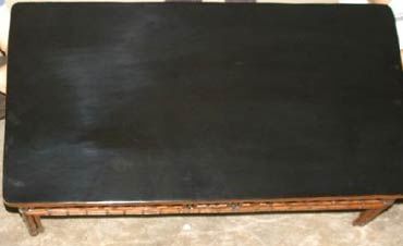 Rectangular Bamboo Low Table With Black Lacquer Top