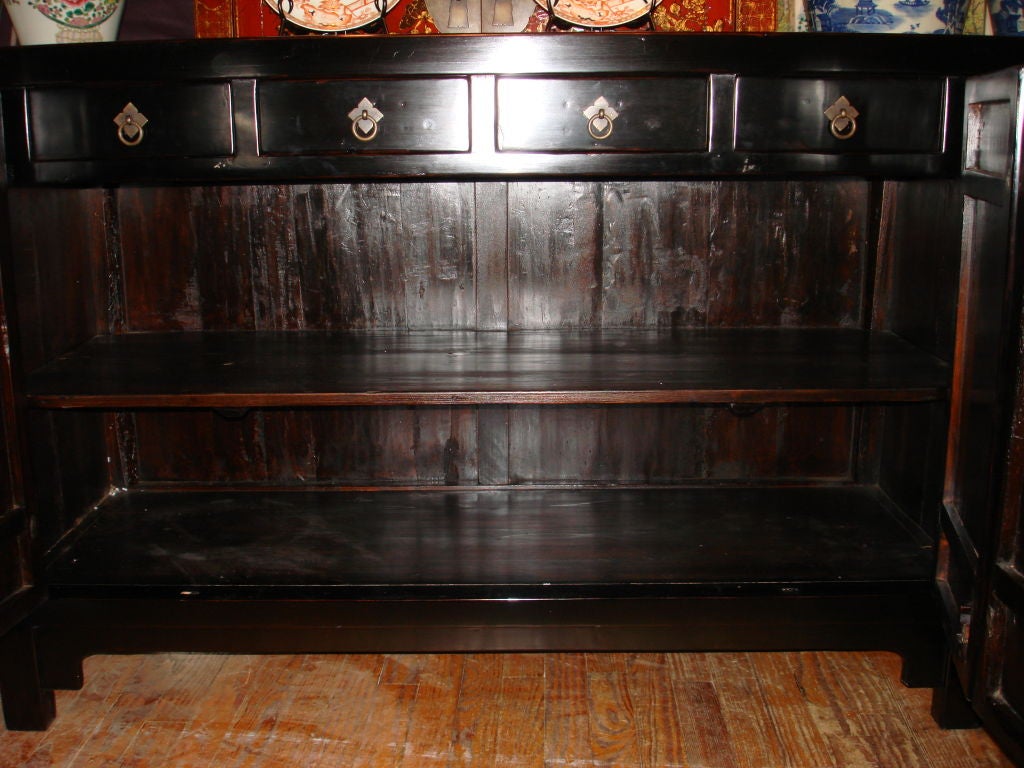 Black Lacquer Sideboard In Excellent Condition In Greenwich, CT
