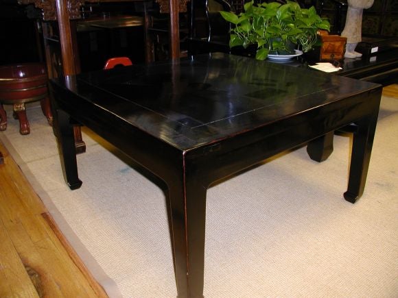 Square Black Lacquer Low Table