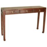 Ju Mu Wood Table With Three Drawers