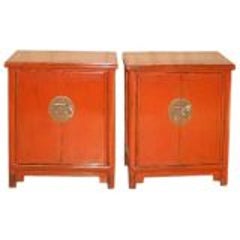 A Pair Of Elegant Red Lacquer Chests 11