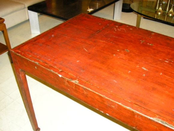Red lacquer Alter table early 19th Century in excellent original condition. Great Patina.
