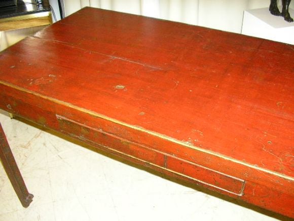 Chinese writing table with single drawer.