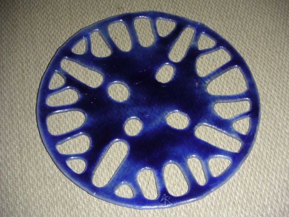 Pair of Handblown Reticulated Wall Plates