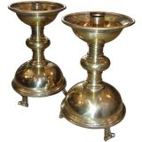 Pair English Brass Candlesticks Pair English Brass Candlesticks