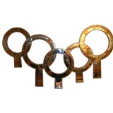 Chrome, Copper and Brass Signed Wall Hanging Chrome, Copper and Brass Signed Wall Hanging