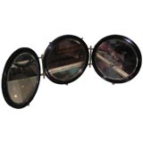 Victorian English Brass Detailed Ebonized Wood Mirror