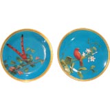 Antique Pair of Handpainted Porcelain Plates by Minton