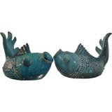 Pair of Japanese Ceramic Fish Antique Pair of Japanese Ceramic Fish