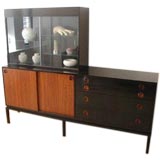 Harvey Probber sideboard with lighted glass display case
