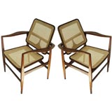 Pair of Sergio Rodrigues " Oscar Neimeyer" arm chairs