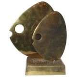Solid brass fish sculpture