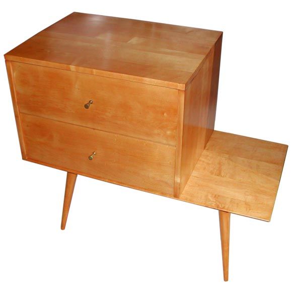 Paul McCobb 2 drawer console on bench