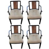 Set of 4 Edward Wormley for Dunbar Armed Dining Chairs