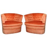 Pair of 40's decorative tufted chairs