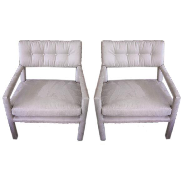 Pair Milo Baughman Parsons Club Chairs