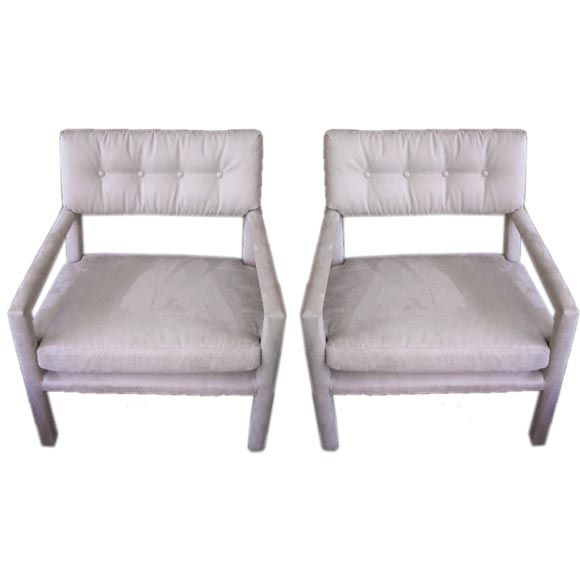 Pair Milo Baughman Parsons Club Chairs