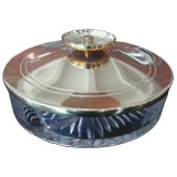 Tommi Parzinger Glass and Brass Container