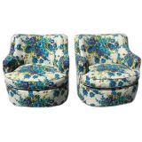 Dunbar swivel club chairs