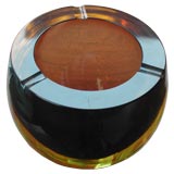 50's Seguso amber glass ashtray