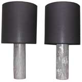 Pair of Italian marble tables lamps by Nessen Studios