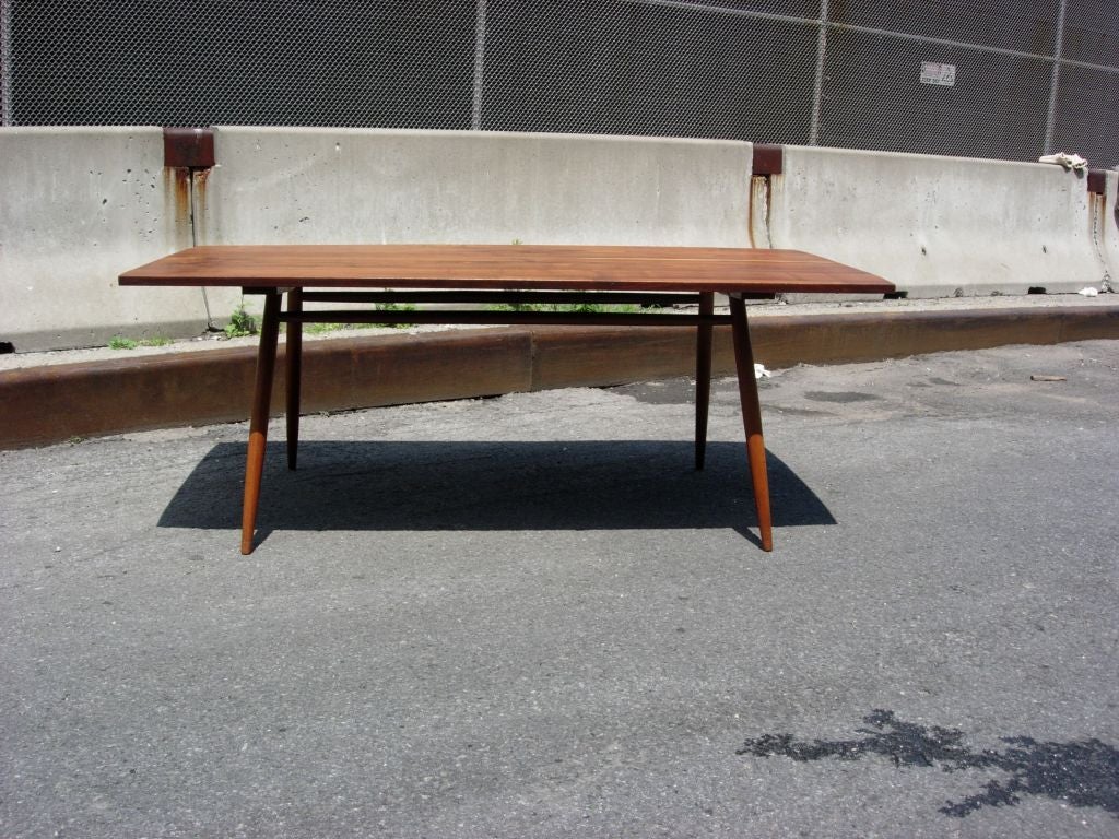 1970's Nakashima style craftsman solid walnut dining table