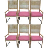 Set of 6 Edward Wormley for Dunbar Armed Dining Chairs