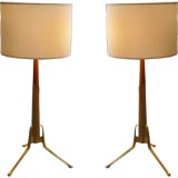 Pair of Gerald Thurston for Lightolier Tripod Lamps