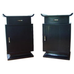 Vintage A Pair of James Mont Styled End Tables 1950