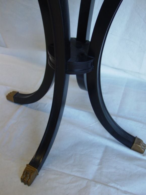 A  Pair  of  Clover Leafed Shaped, Ebonized End Tables. 2