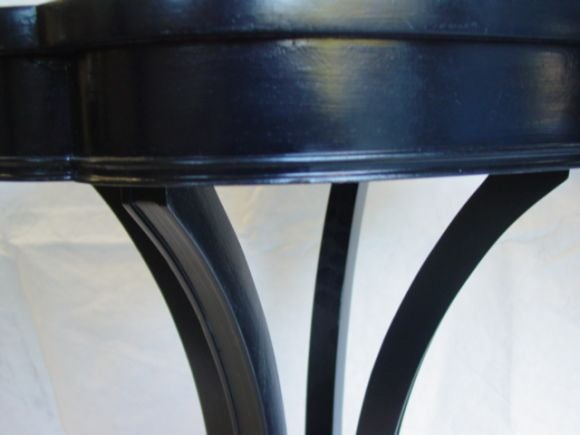 Mahogany A  Pair  of  Clover Leafed Shaped, Ebonized End Tables.