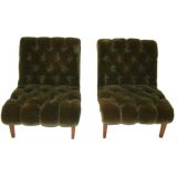 A  Rare  Pair  of  Chesterfield  Slipper  Chairs.
