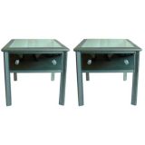A  Pair of 1970s  Mirrored Lamp  End Tables