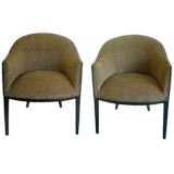 A Pair  of 1970s Barrel Shaped Arm Chairs