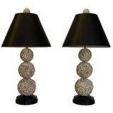 A  Magnificent pair of  Terra Cotta, large lamps