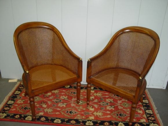 A  Pair  of West Indies Light Mahogany Caned  Chairs. 1
