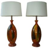 A Stunning Pair of 1950s  Tall Ceramic  Table Lamps.