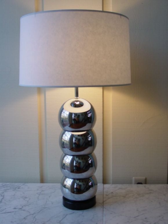 A  1950s  Caterpillar  Form Mercury Glass Table Lamp