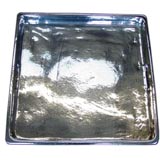 Antique A 1920s Silver on Glass Serving Tray